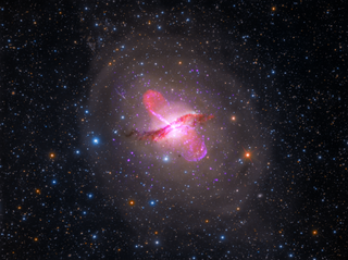 A view of Centaurus A, which includes an active galactic nucleus at its heart.