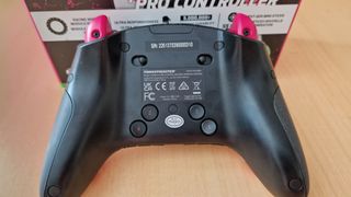 Thrustmaster eSwap XR Pro Controller review image showing the gamepad's back buttons