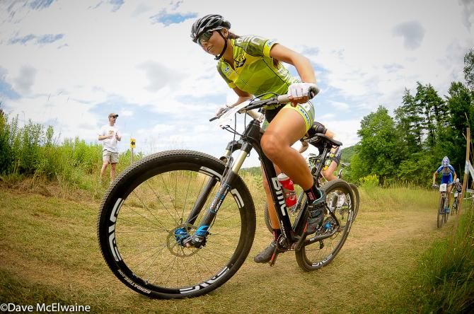Shayna Powless (BMC Project) climbing on lap one