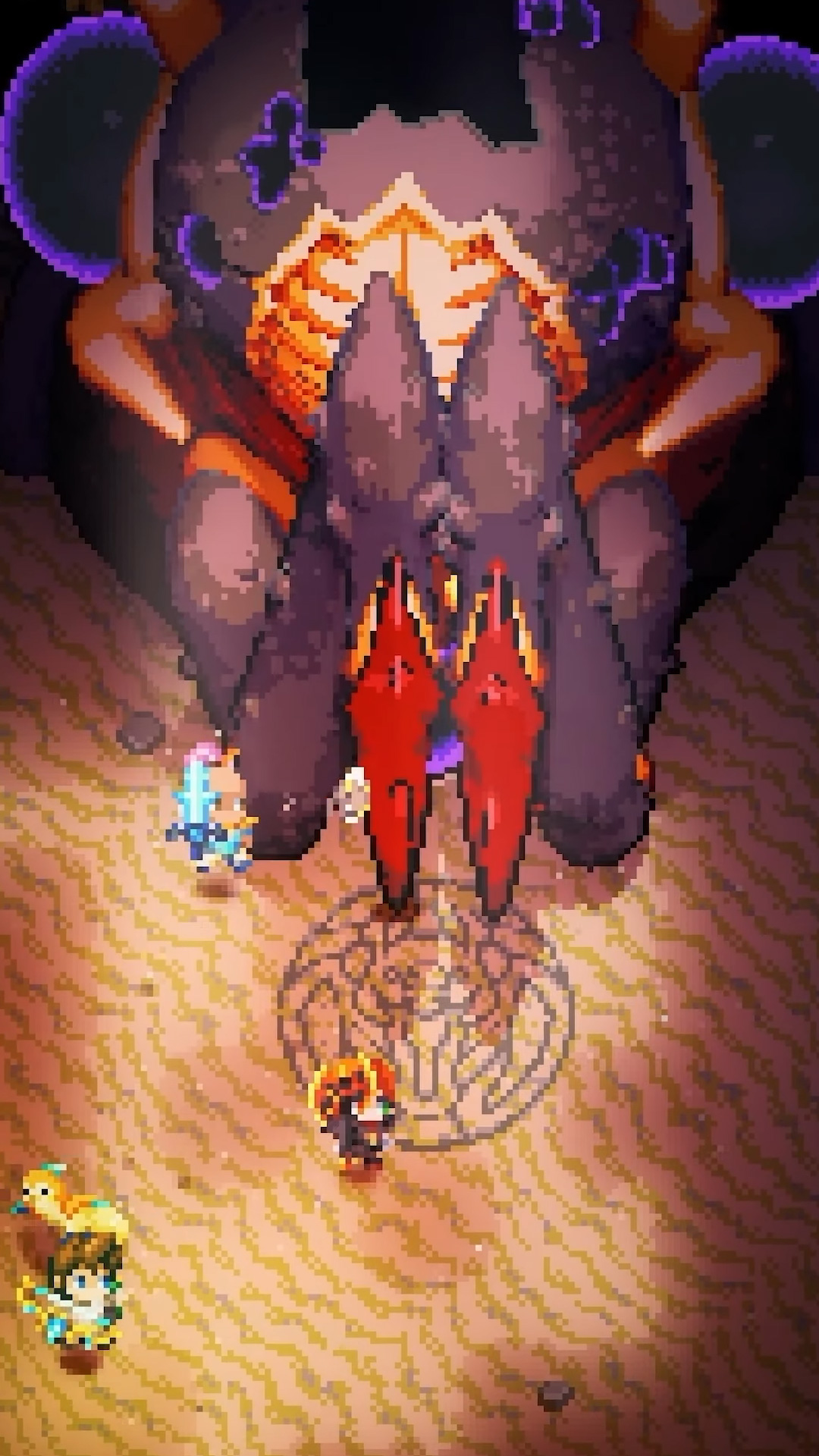 Giant bug boss in Core Keeper Void and Voltage boss