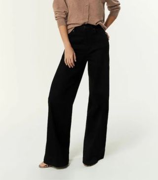 Image of black wide leg jeans