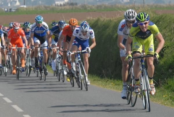 Matthieu Hall&eacute;guen (Bretagne Schuller) goes on the attack
