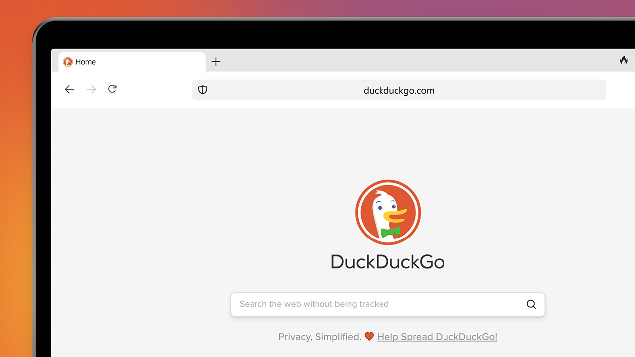 ماک آپ مرورگر DuckDuckGo در رایانه ویندوز نمایش داده می شود