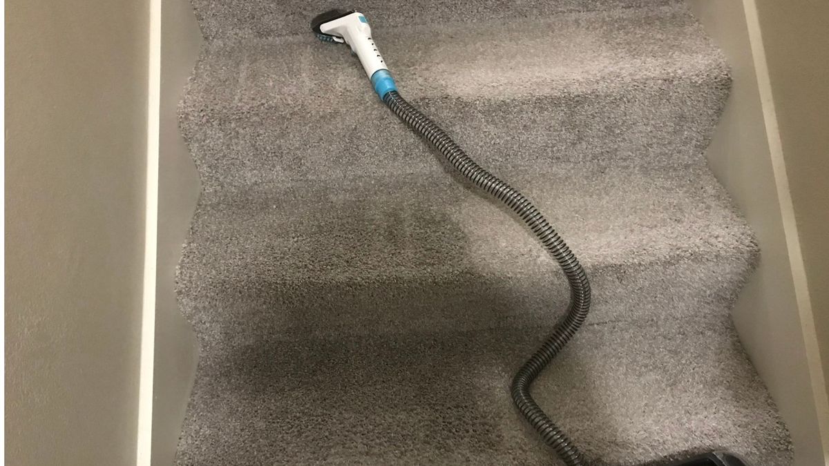 Shark Stain Striker cleaning stair carpet