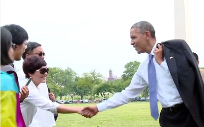 When do we get the outtakes from Obama's stroll through Washington?