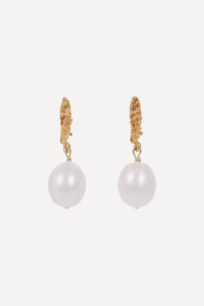 24ct Gold-Plated Bronze Lustre of the Moon Drop Earrings