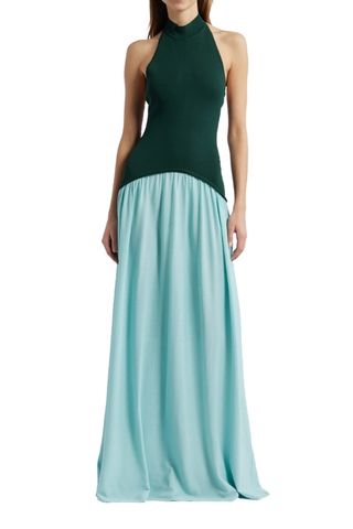 Soglio Colorblock Halter Maxi Dress