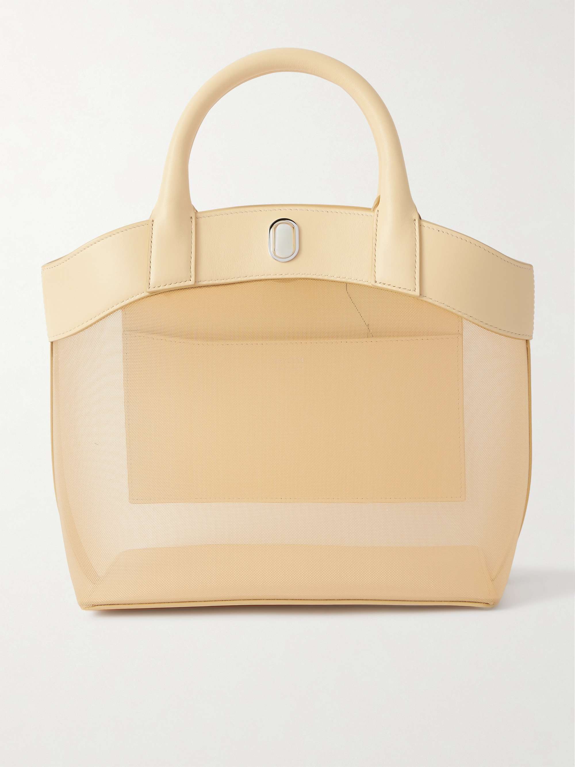 Tondo Leather-Trimmed Mesh Tote