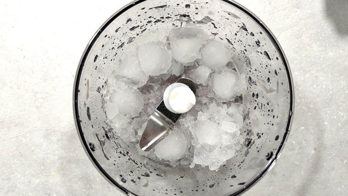 Ice partially chopped using Bosch ErgoMaster Series 6 blender