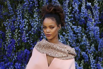Rihanna at the Christian Dior 2016 Spring/Summer fashion show.