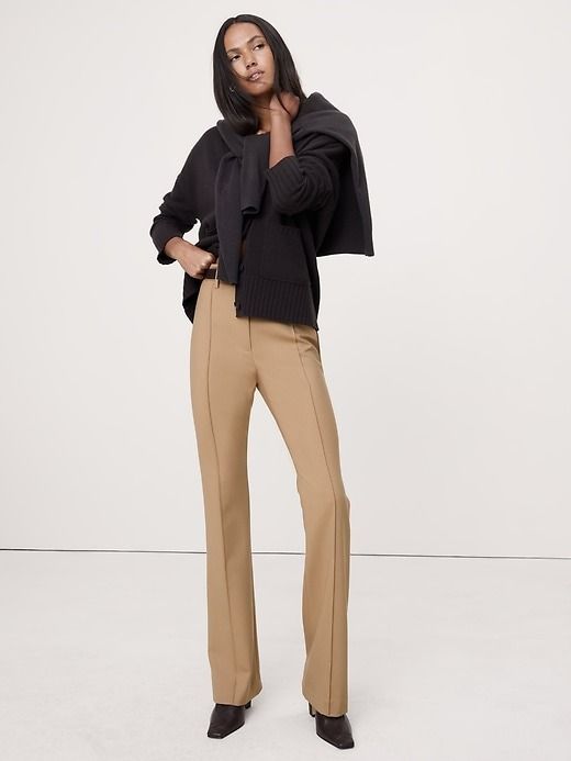 banana republic, High-Rise Skinny Flare Stretch Wool-Blend Pant