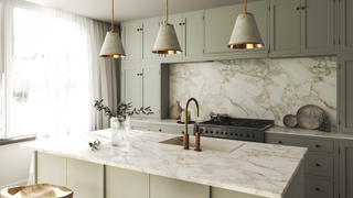 Kitchen with pastel cupboards