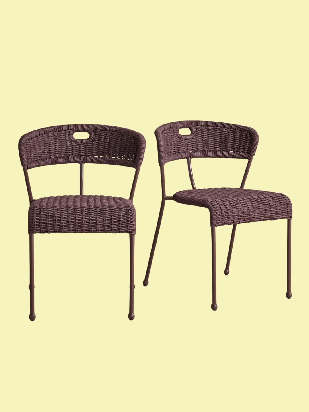 Soho Home, Pair of Lisson Outdoor Dining Chairs, Bordeaux