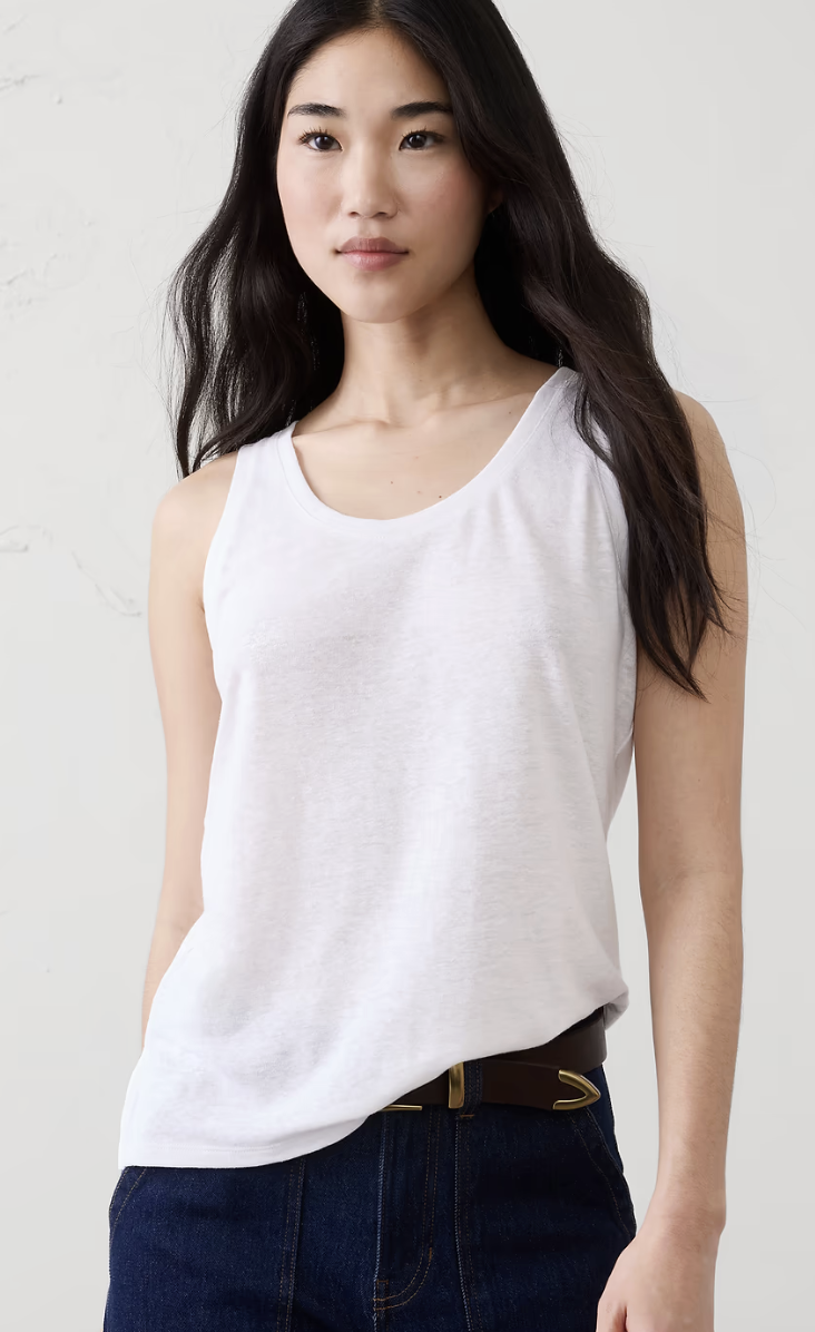 Banana Republic Factory, Linen-Blend Scoop-Neck Tank