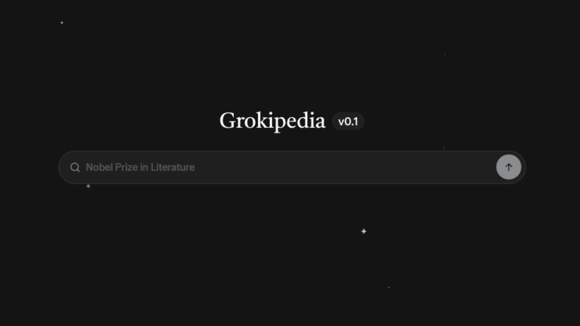 A screenshot of the 0.1 launch version of Grokipedia&#039;s landing page.