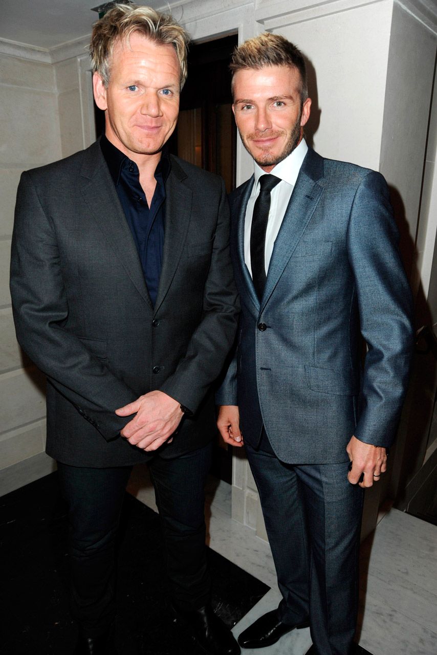 David Beckham and Gordon Ramsay at a celebrity event