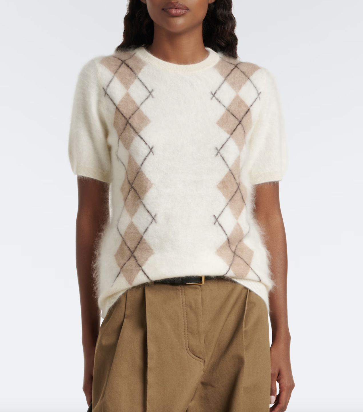 Abel Argyle Cashmere Sweater in Beige - Arch 4