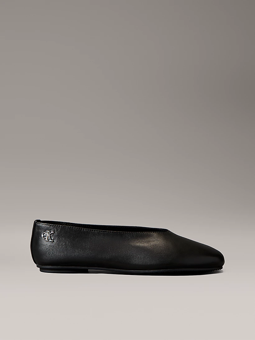 Leather High-Cut Ballerinas