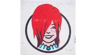 Wendy's logo with girl reimagined in emo style