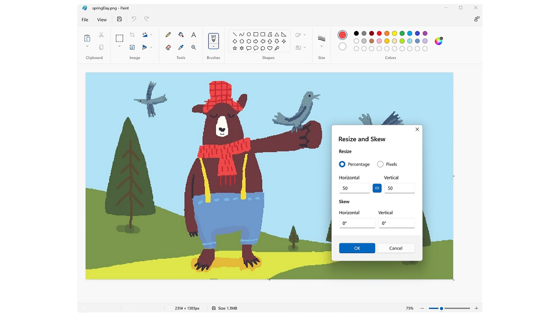 Paint refreshed design in Windows 11