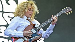 Grace Bowers performs on Day 3 of BottleRock Napa Valley Music Festival at Napa Valley Expo on May 25, 2025 in Napa, California.