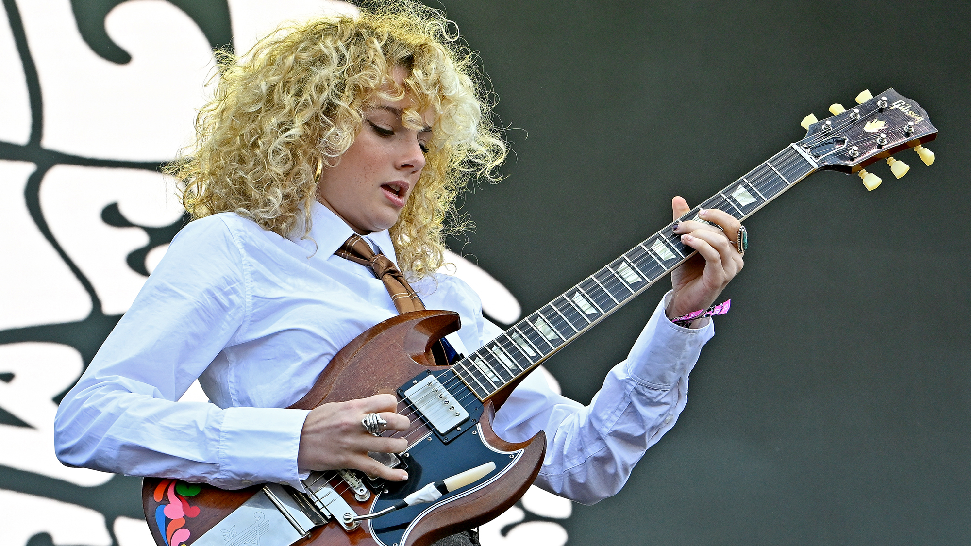 Grace Bowers performs on Day 3 of BottleRock Napa Valley Music Festival at Napa Valley Expo on May 25, 2025 in Napa, California. 