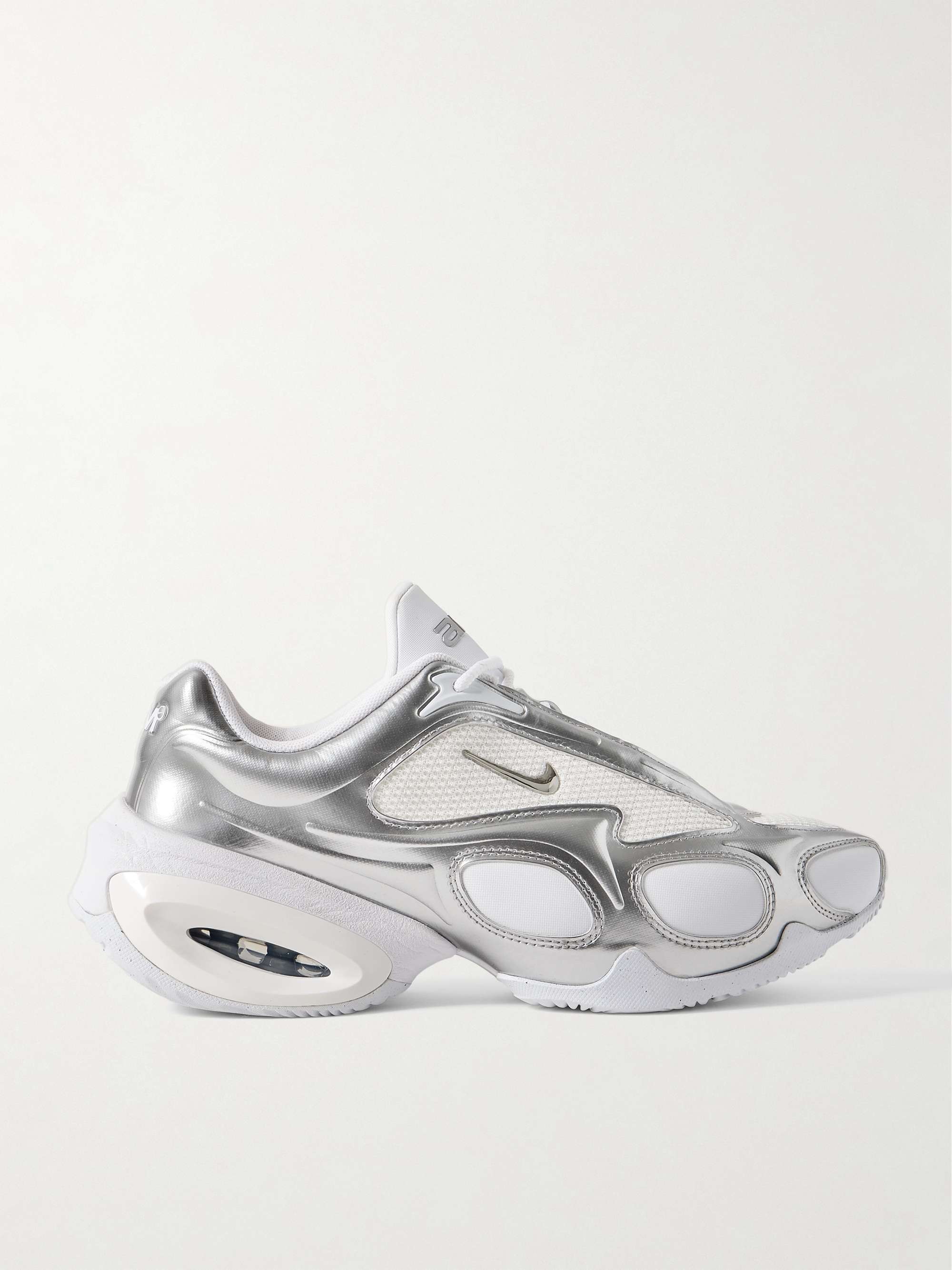 Air Max Muse Mesh-Trimmed Metallic Leather Sneakers