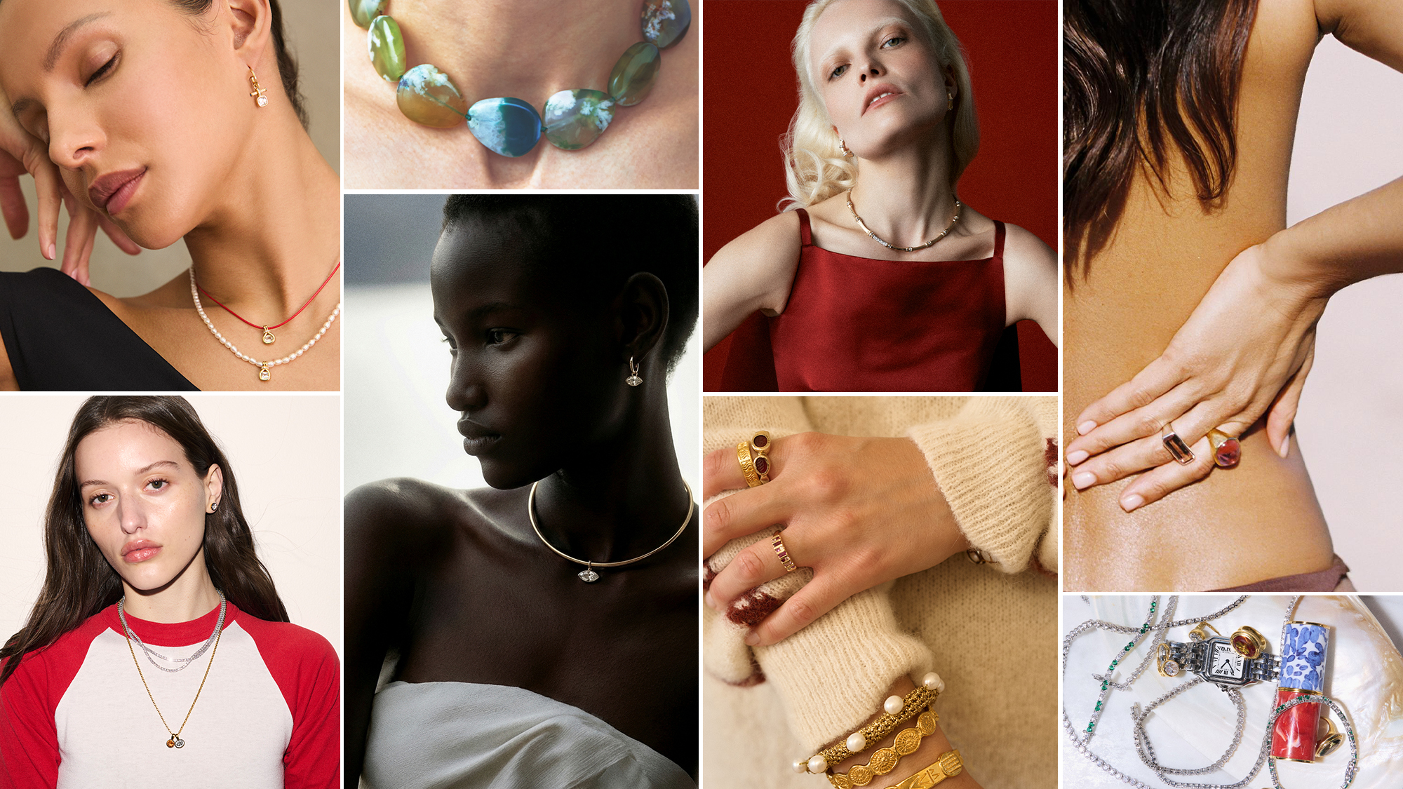 A collage of the coolest jewellery brands for women.