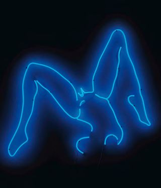 Tracey Emin neon artwork, part of A Woman’s Right to Pleasure exhibition at Sotheby’s LA