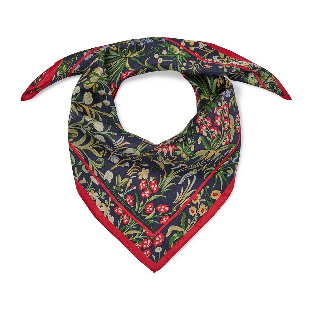 The Met Store - Cloisters Millefleurs Neckerchief, Cloisters Millefleurs Neckerchief