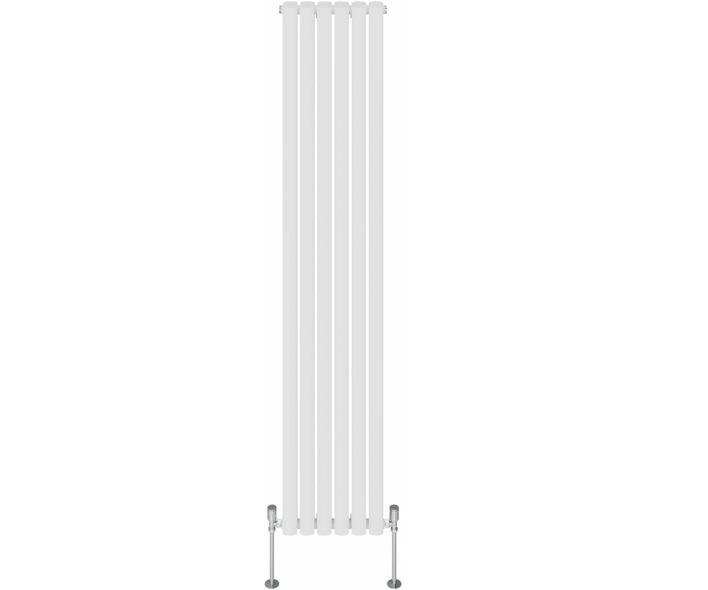 NRG White Oval Radiator Vertical large product cut out on white background