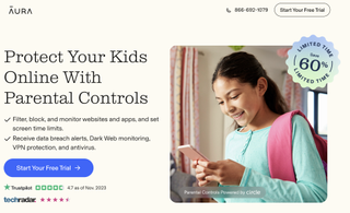 Aura parental control landing page