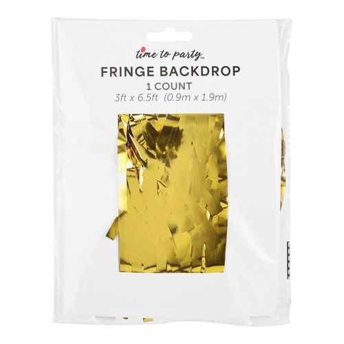Fringe Backdrop, Gold, 3 x 6.5 Ft