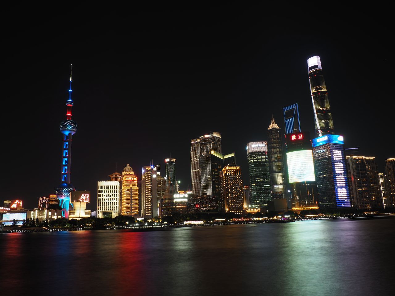 OM System PEN sample gallery: Famous Bund skyline in Shanghai, China, at night