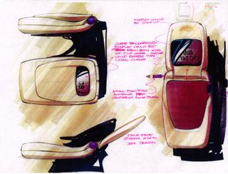 Sketches and notes for a clamshell phone, Dale Frye (designer), 1996