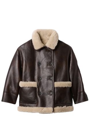 Reversible Recycled Vegan Leather Sherpa Jacket