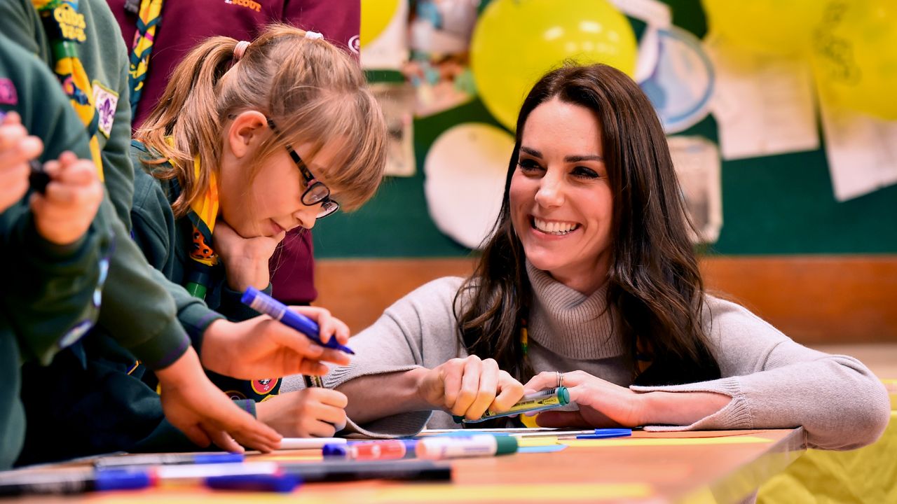 The Duchess of Cambridge chats to Cub Scouts in King's Lynn as she helps celebrate 100 years of the movement