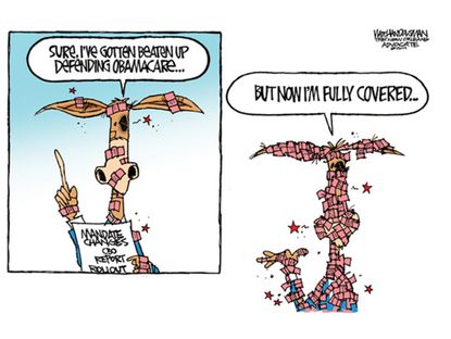 Political cartoon Obamacare Democrats