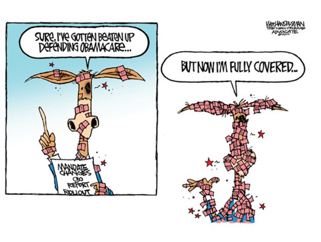 Political cartoon Obamacare Democrats