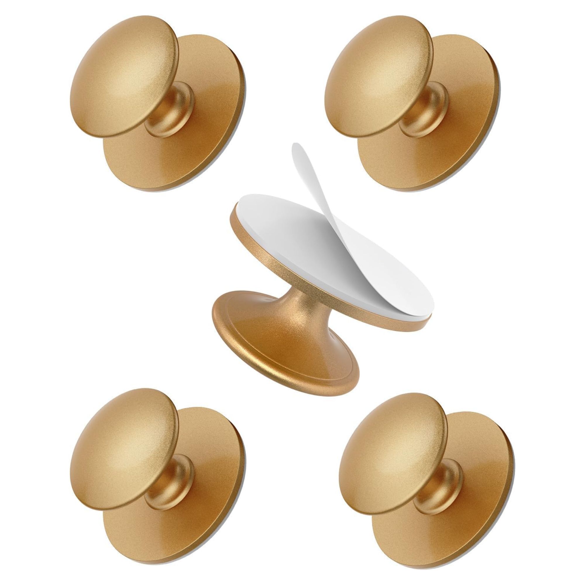 Anobeyi, Self-Adhesive Cabinet Knobs in Gold, Set of 5