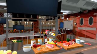 A fully stocked kitchen in Cooking Simulator VR