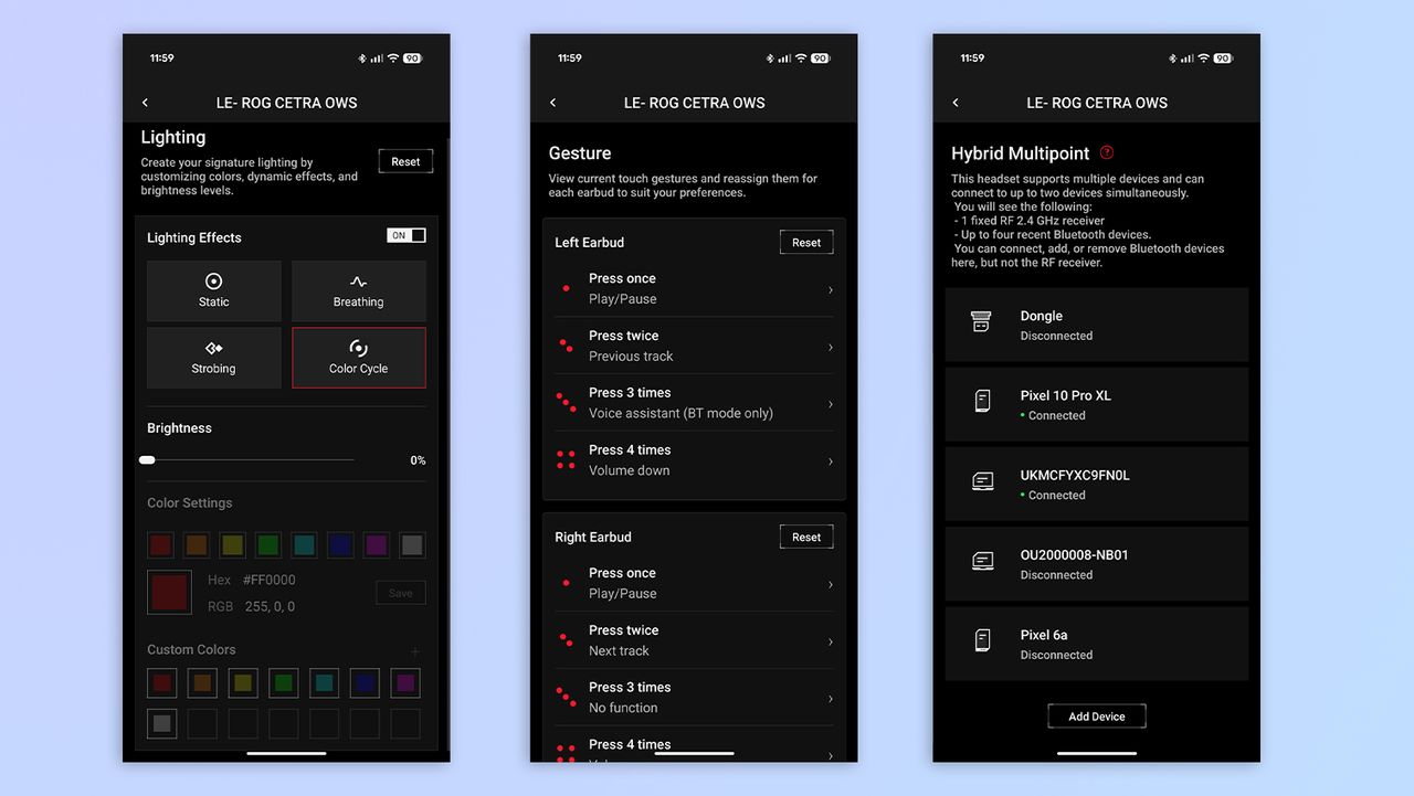 Asus Gear Link app screenshots
