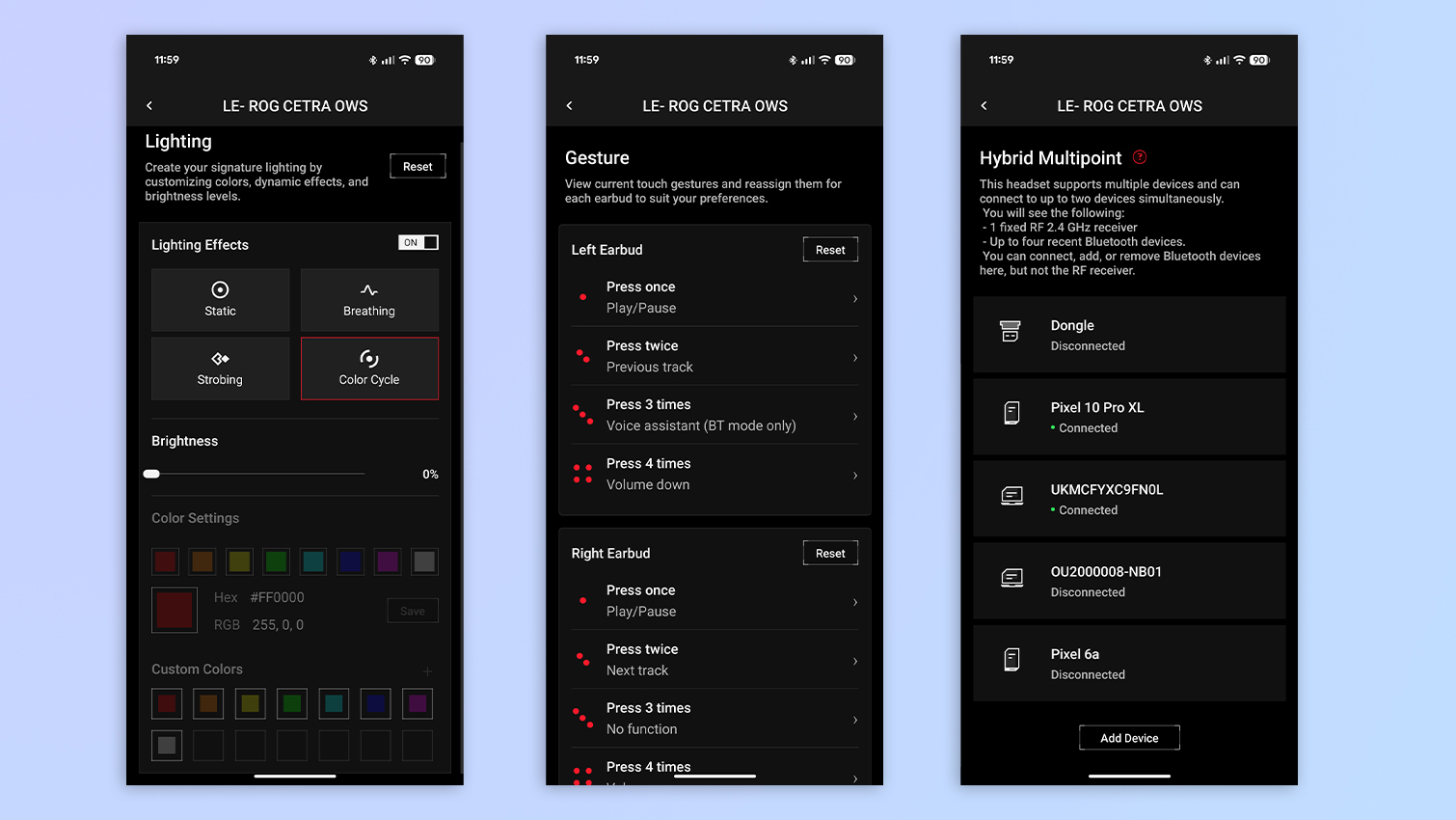 Asus Gear Link app screenshots