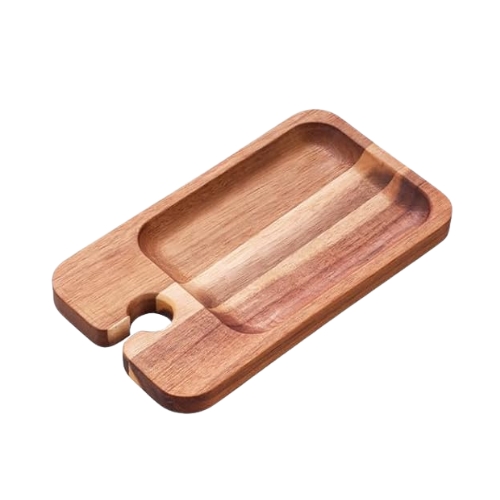Ghshanog, 4pcs Wood Serving Platters and Trays,wine Appetizer Plates With Wine Glass Holder, Wooden Mini Charcuterie Boards Cheese Board for Display Fruit Snacks Appetizer Sushi Food