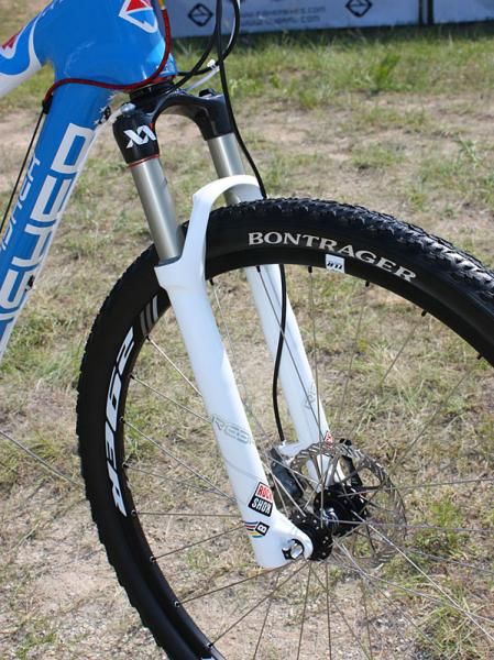 The new RockShox Reba 29 XX World Cup fork is set for 100mm of travel.