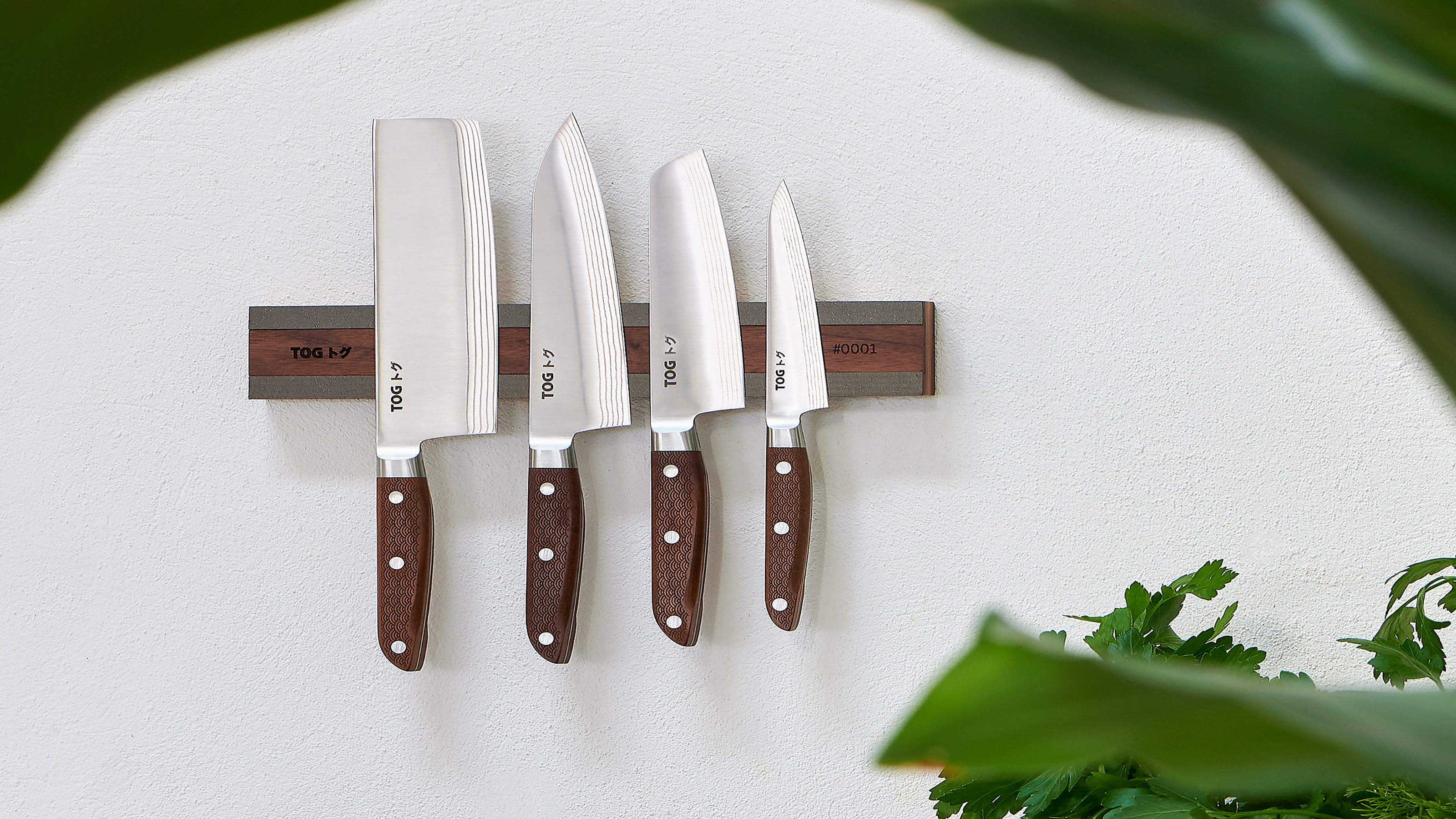 TOG Knives in a white kitchen
