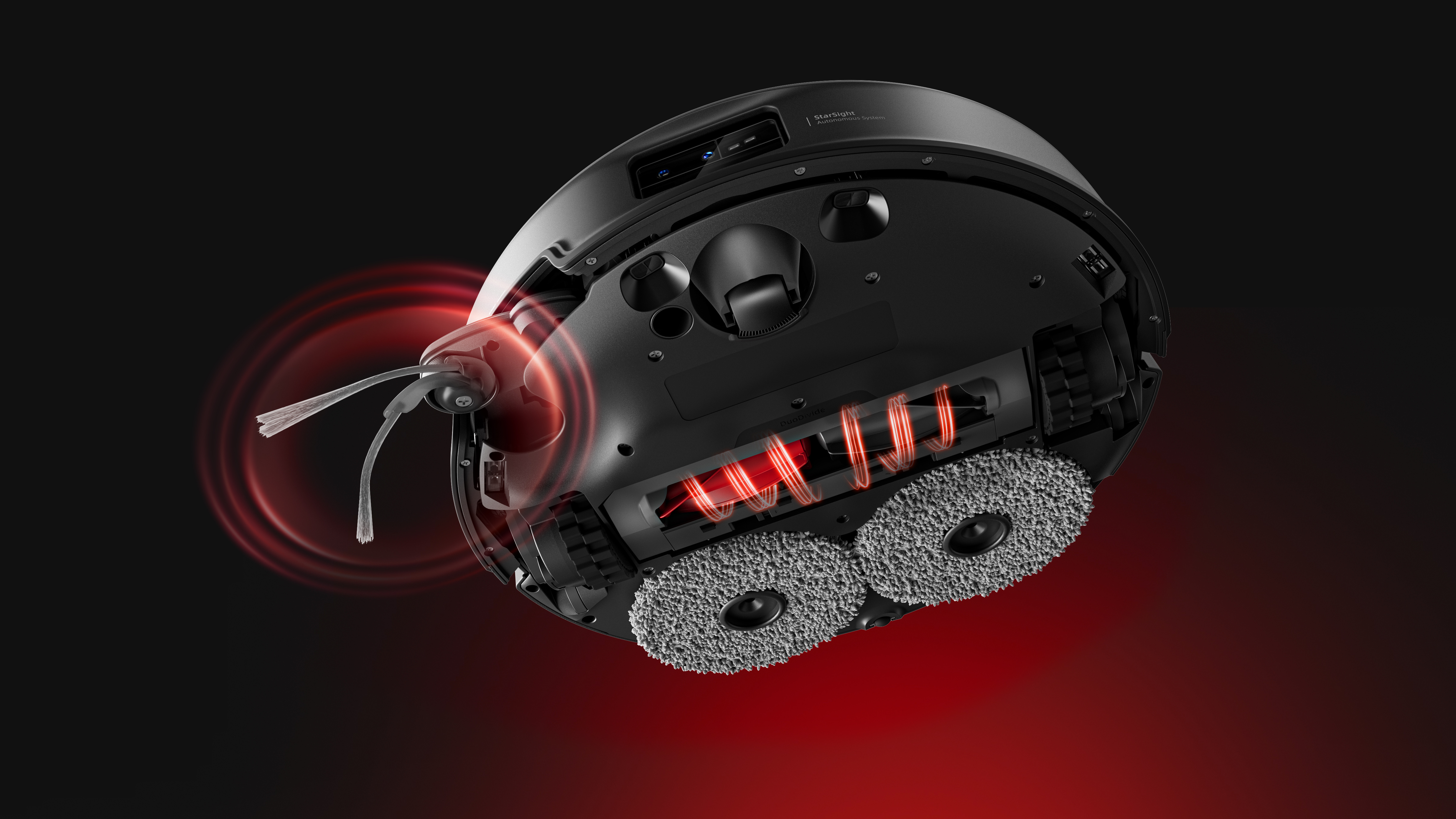 The Roborock Saros 20's cleaning mechanism.