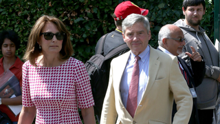 Carole and Michael Middleton attend Wimbledon on July 2, 2014 in London, England