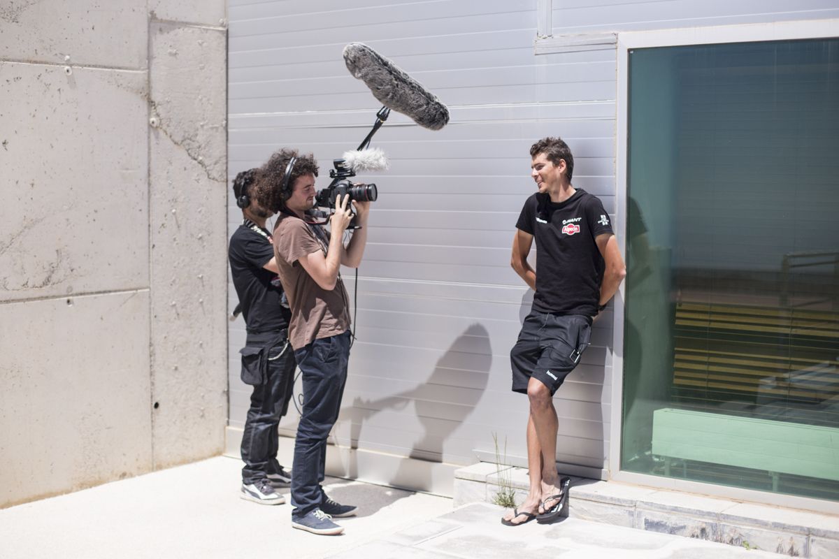Warren Barguil during an outdoor interview