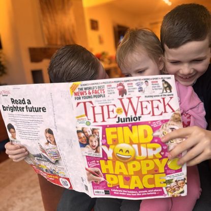 Hannah East's children enjoying reading The Week Junior